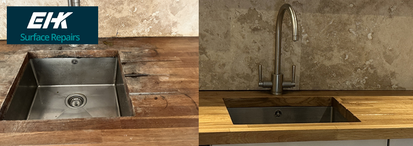 Kitchen Worktops, Doors, Kitchen Units, Tile and Floor Surface Repairs | Baths, Sinks, Shower Trays Surface Repairs ~ chips, cracks, scratches | Refurbishment of Old uPVC - discolouration repaired, dirty frames, polishing